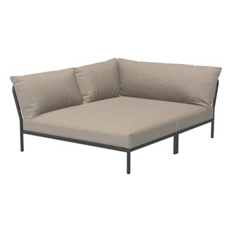 Houe LEVEL 2 Cozy hoek links Ash met Dark grey metalen frame