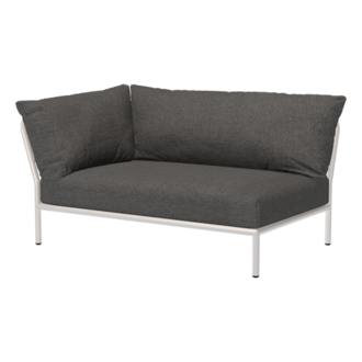 Houe LEVEL 2 Corner left Dark grey with frame in Muted white