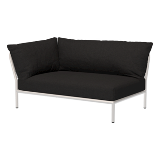 Houe LEVEL 2 hoek links Char met metalen frame in Muted white