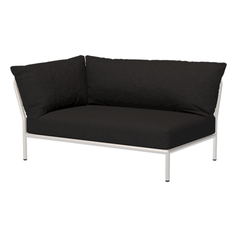Houe-collectie LEVEL 2 hoek links Char met metalen frame in Muted white