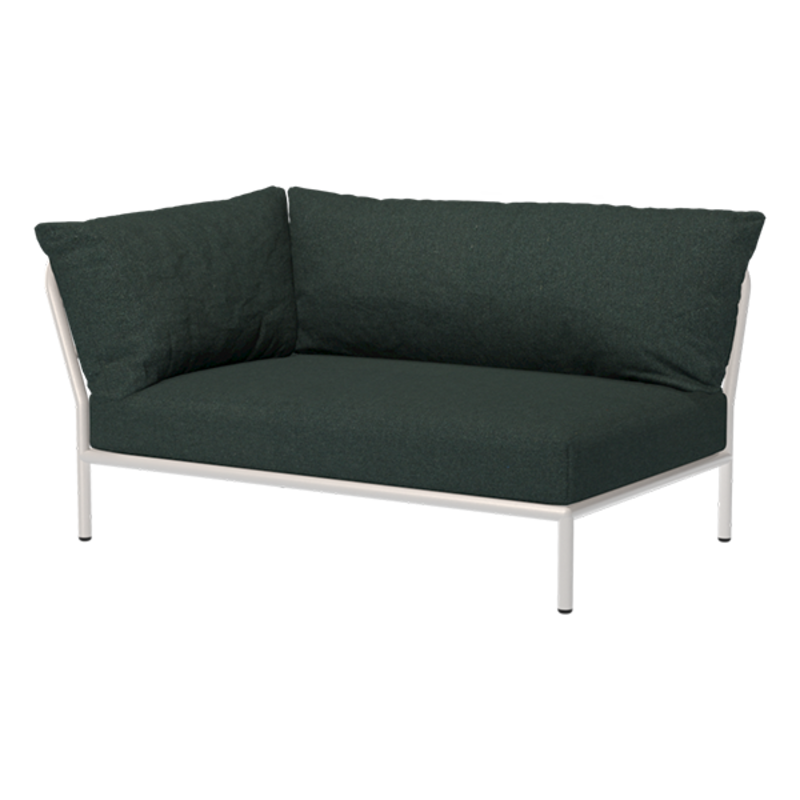 Houe-collectie LEVEL 2 hoek links Alpine met metalen frame in Muted white