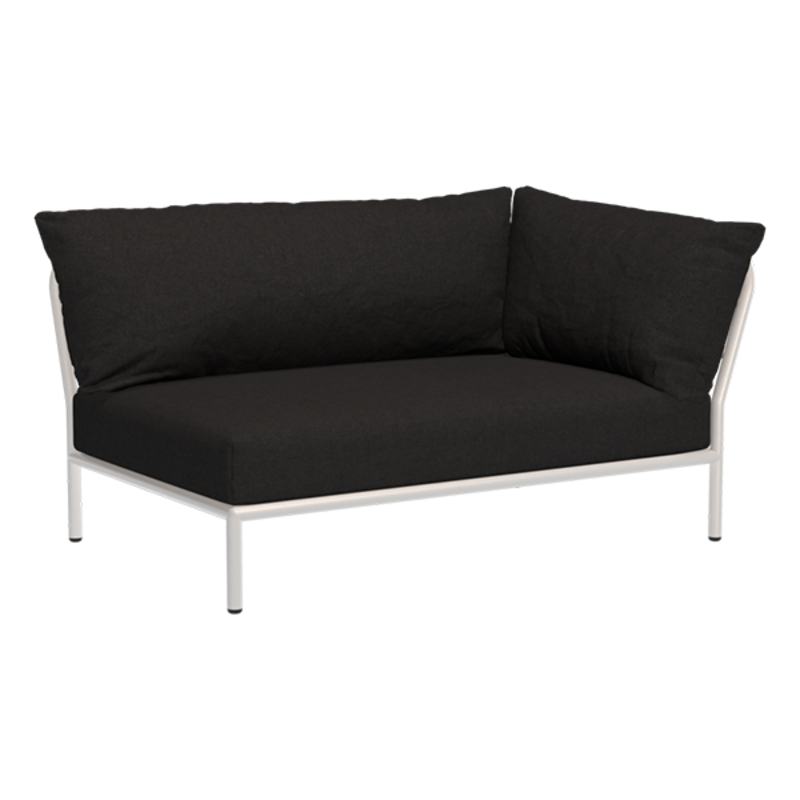 Houe-collectie LEVEL 2 hoek rechts Char met metalen frame in Muted white