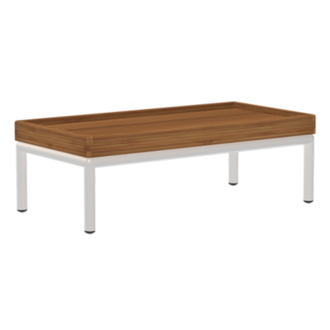 Houe LEVEL / LEVEL 2 Side tafel. 81x40 cm Table top: Bamboo met metalen frame in Muted white