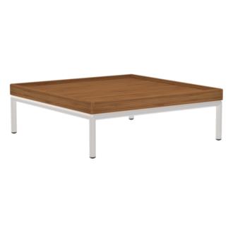 Houe LEVEL / LEVEL 2 Coffee tafel. 81x81 cm Table top: Bamboo met metalen frame in Muted white