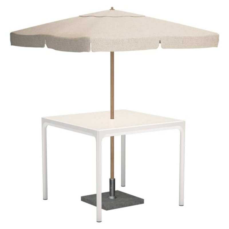 Houe-collectie FOUR Aluminum tafel 90x90 cm Table top: Muted White. Frame: Muted White