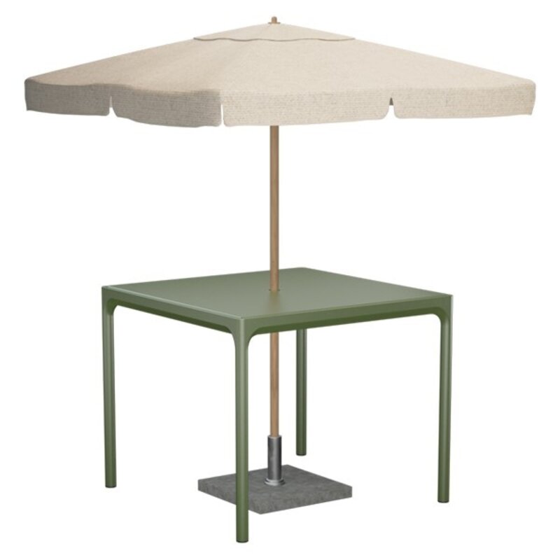 Houe-collectie FOUR Aluminum tafel 90x90 cm Table top: Olive Green. Frame: Olive Green