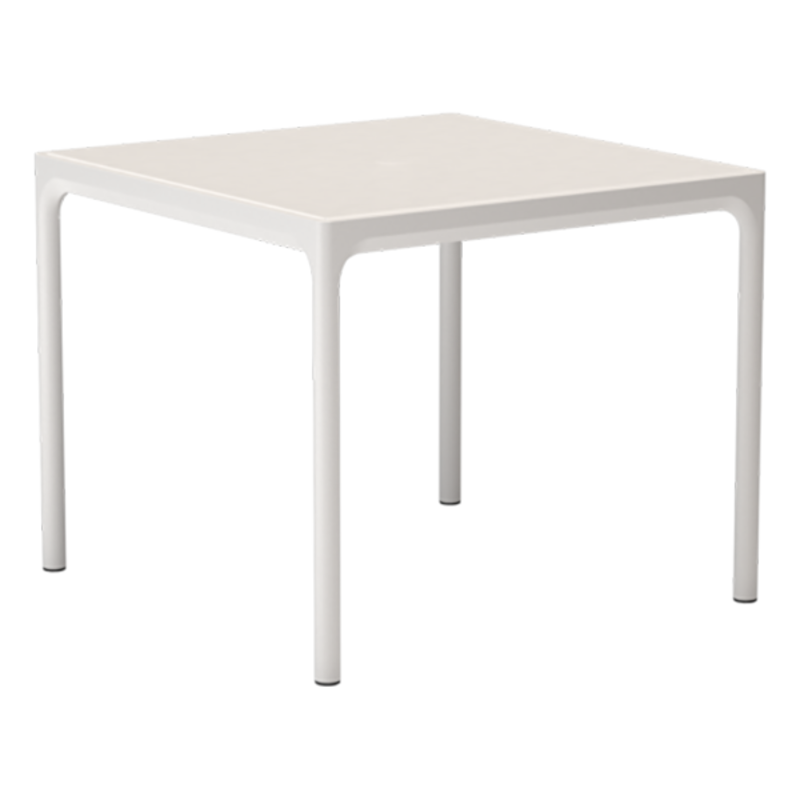 Houe-collectie FOUR Aluminum tafel 90x90 cm Table top: Muted White. Frame: Muted White