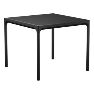 Houe FOUR Aluminum tafel 90x90 cm Table top: Black. Frame: Black