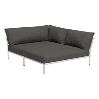 Houe LEVEL 2 Cozy hoek rechts Dark grey met Muted white metalen frame