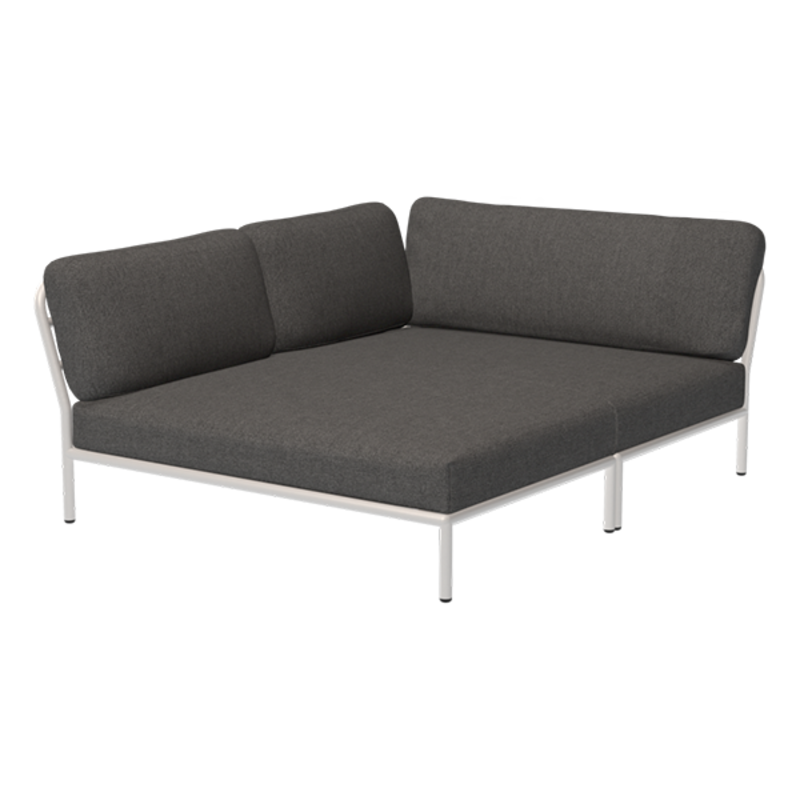 Houe-collectie LEVEL Cozy hoek links Dark grey met metalen frame in Muted white