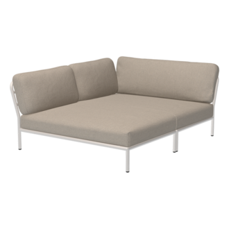 Houe LEVEL Cozy hoek links Ash met metalen frame in Muted white