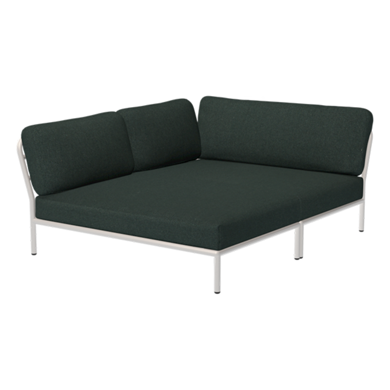 Houe-collectie LEVEL Cozy hoek links Alpine met metalen frame in Muted white