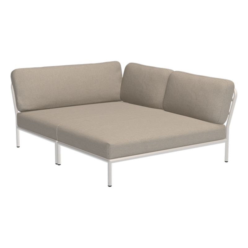 Houe-collectie LEVEL Cozy hoek rechts Ash met metalen frame in Muted white