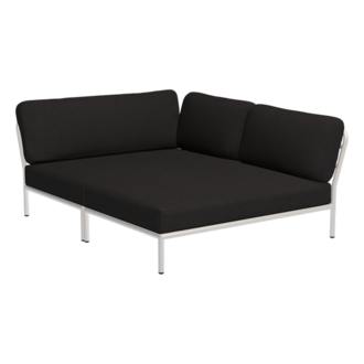 Houe LEVEL Cozy hoek rechts Char met metalen frame in Muted white