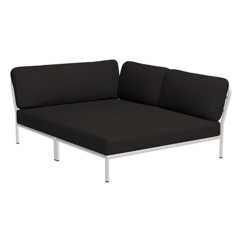 Houe-collectie LEVEL Cozy hoek rechts Char met metalen frame in Muted white