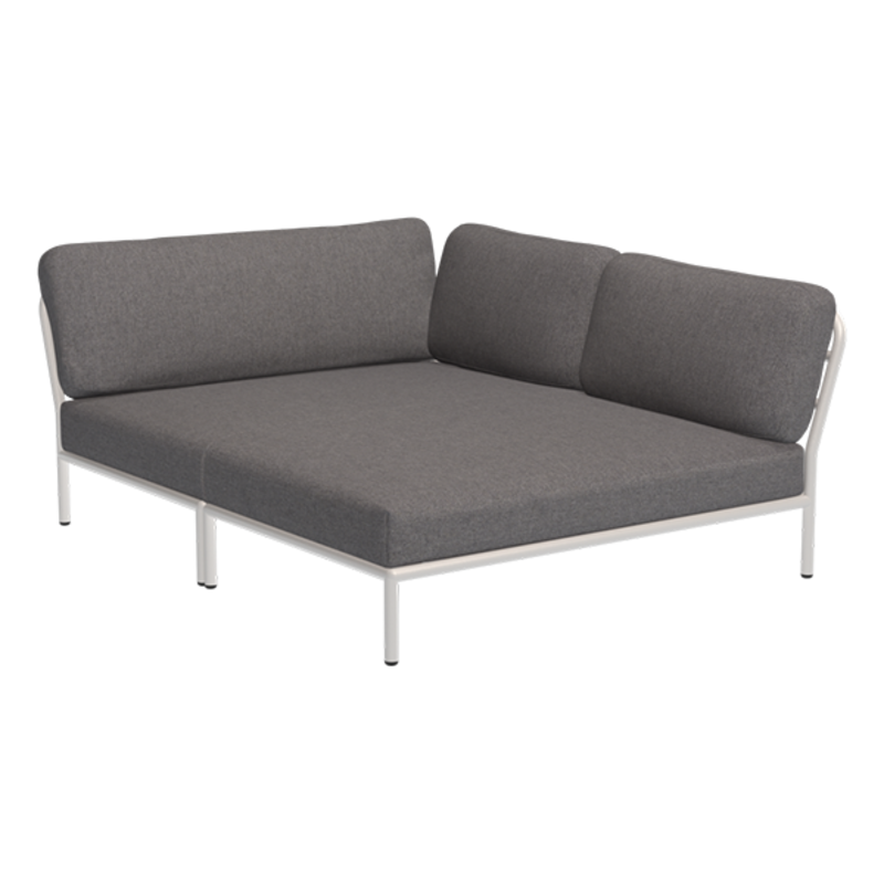 Houe-collectie LEVEL Cozy hoek rechts Slate met metalen frame in Muted white