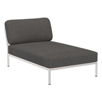 Houe LEVEL Chaiselong Dark grey met metalen frame in Muted white