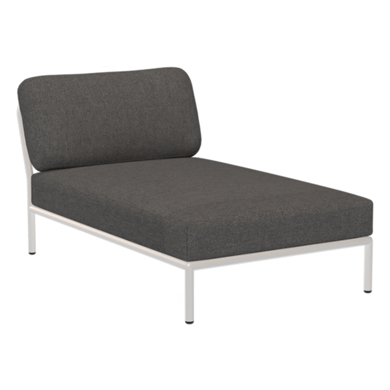 Houe-collectie LEVEL Chaiselong Dark grey met metalen frame in Muted white