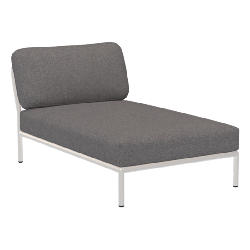 Houe-collectie LEVEL Chaiselong Slate met metalen frame in Muted white