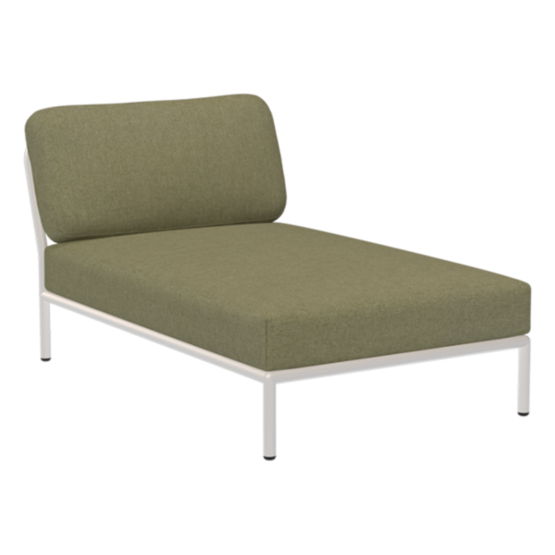Houe-collectie LEVEL Chaiselong Leaf met metalen frame in Muted white