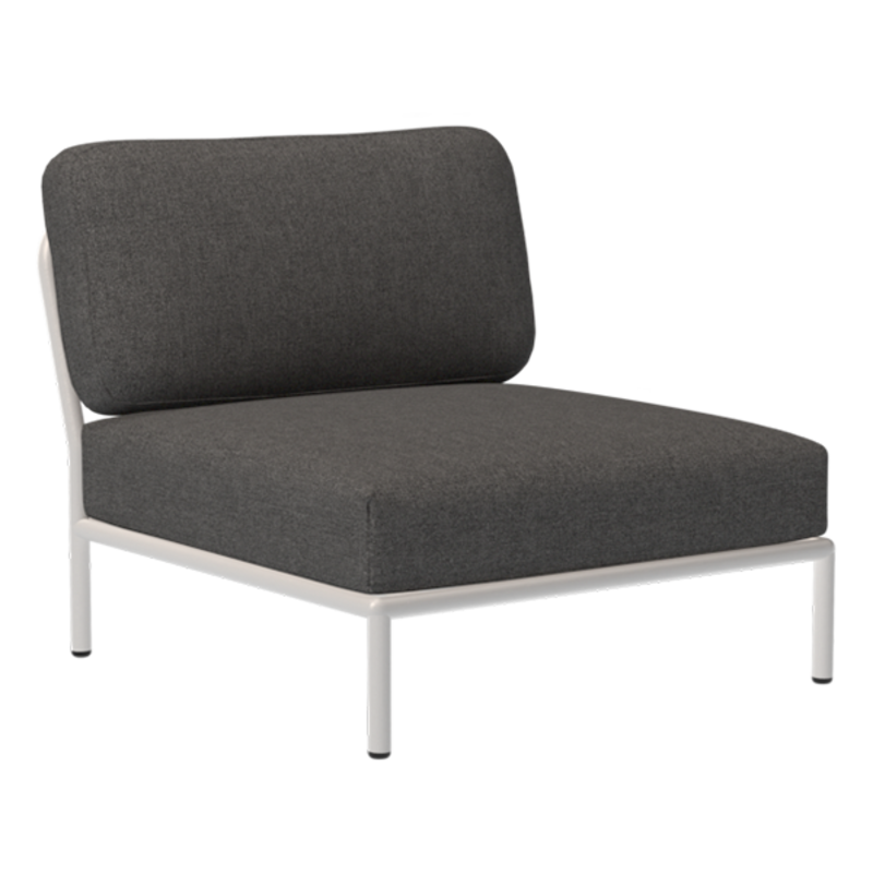 Houe-collectie LEVEL Chair Dark grey met metalen frame in Muted white