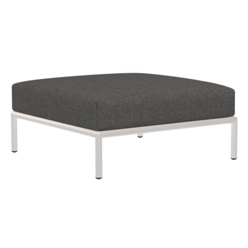 Houe-collectie LEVEL Ottoman Dark grey met metalen frame in Muted white