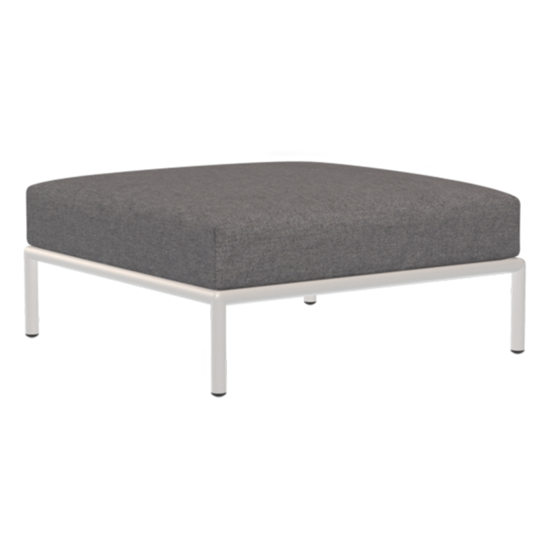 Houe-collectie LEVEL Ottoman Slate met metalen frame in Muted white