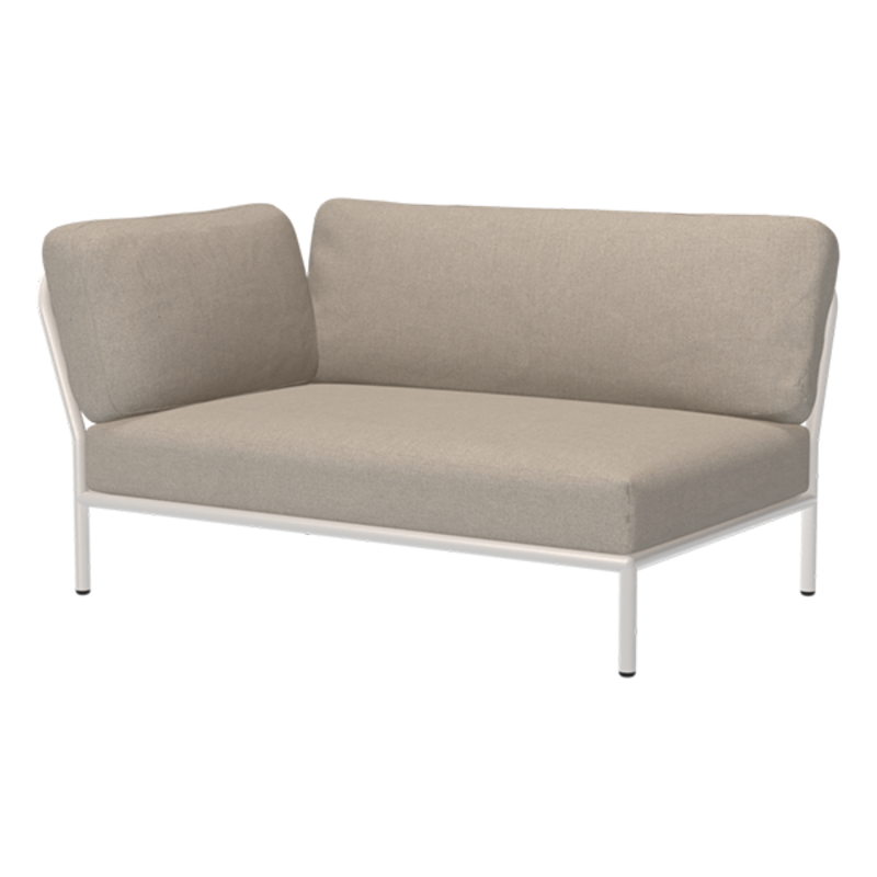 Houe-collectie LEVEL hoek links Ash met metalen frame in Muted white