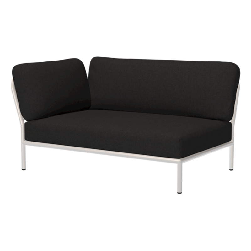 Houe-collectie LEVEL hoek links Char met metalen frame in Muted white