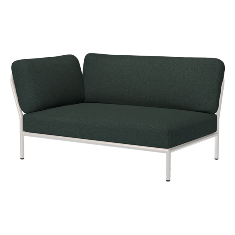 Houe-collectie LEVEL hoek links Alpine met metalen frame in Muted white