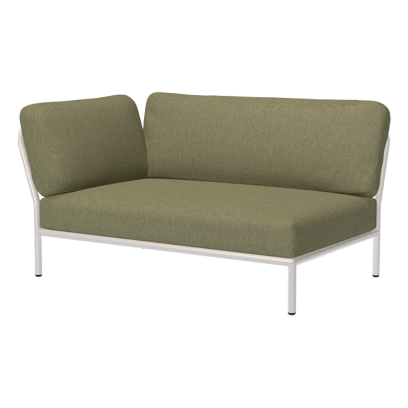 Houe-collectie LEVEL hoek links Leaf met metalen frame in Muted white