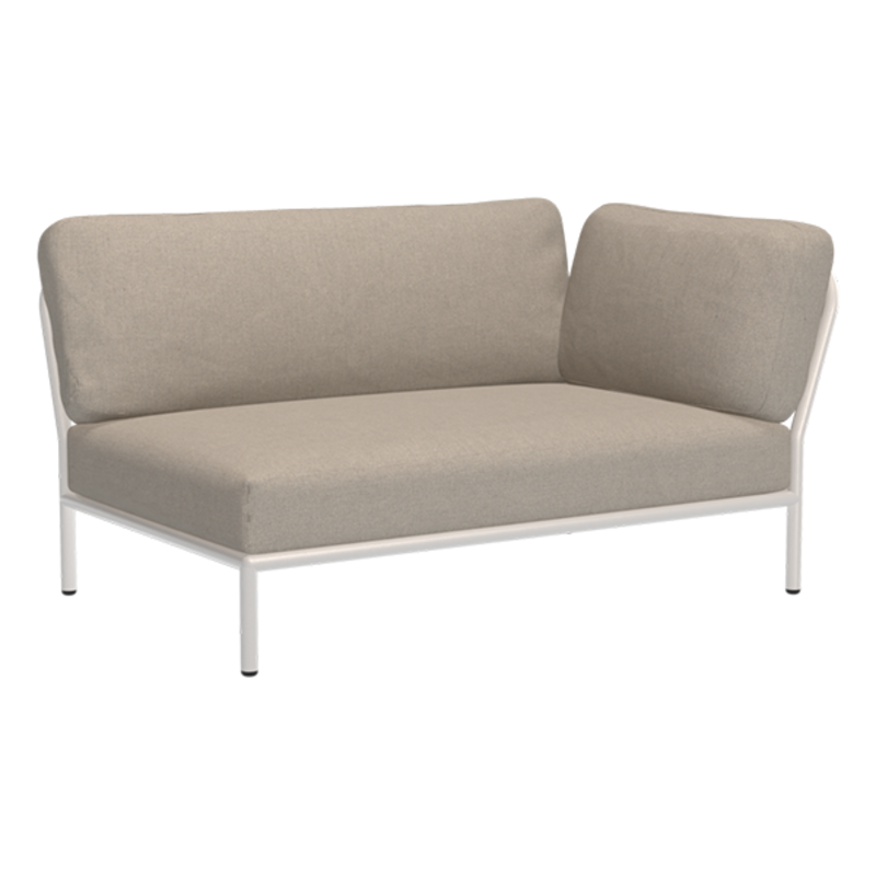 Houe-collectie LEVEL hoek rechts Ash met metalen frame in Muted white