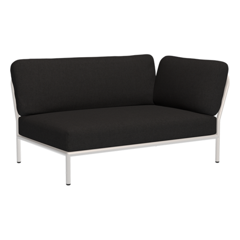 Houe-collectie LEVEL hoek rechts Char met metalen frame in Muted white