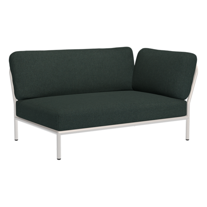 Houe-collectie LEVEL hoek rechts Alpine met metalen frame in Muted white