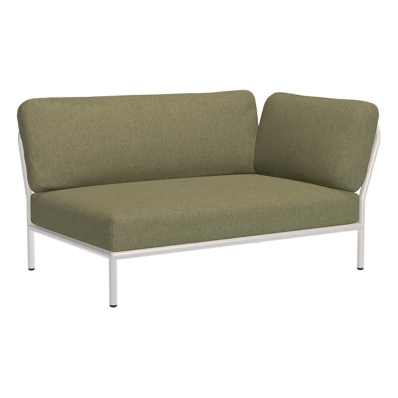 Houe-collectie LEVEL hoek rechts Leaf met metalen frame in Muted white