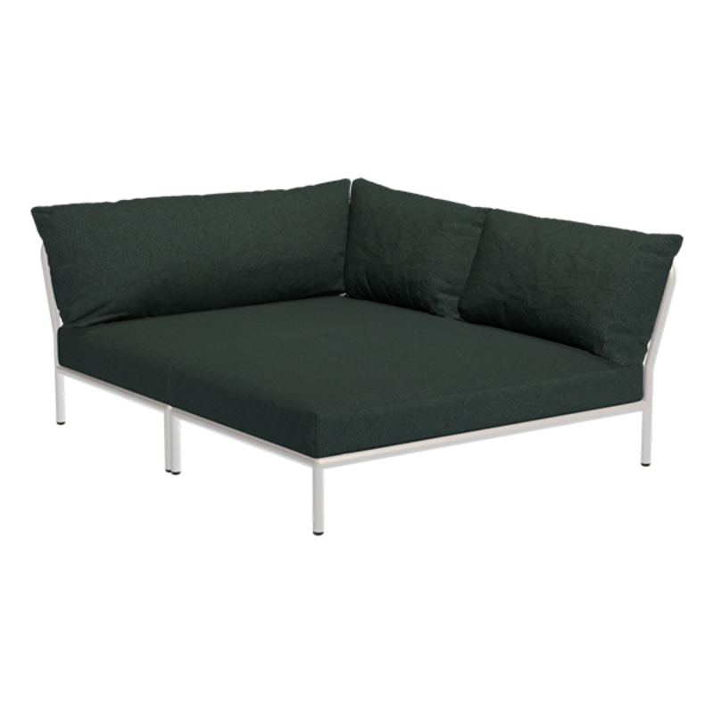 Houe-collectie LEVEL 2 Cozy hoek rechts Alpine met Muted white metalen frame