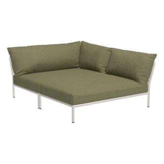 Houe LEVEL 2 Cozy hoek rechts Leaf met Muted white metalen frame