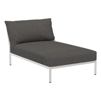Houe LEVEL 2 Chaiselong Dark grey met Muted white metalen frame