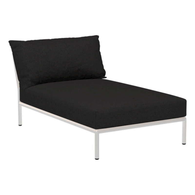 Houe-collectie LEVEL 2 Chaiselong Char met Muted white metalen frame