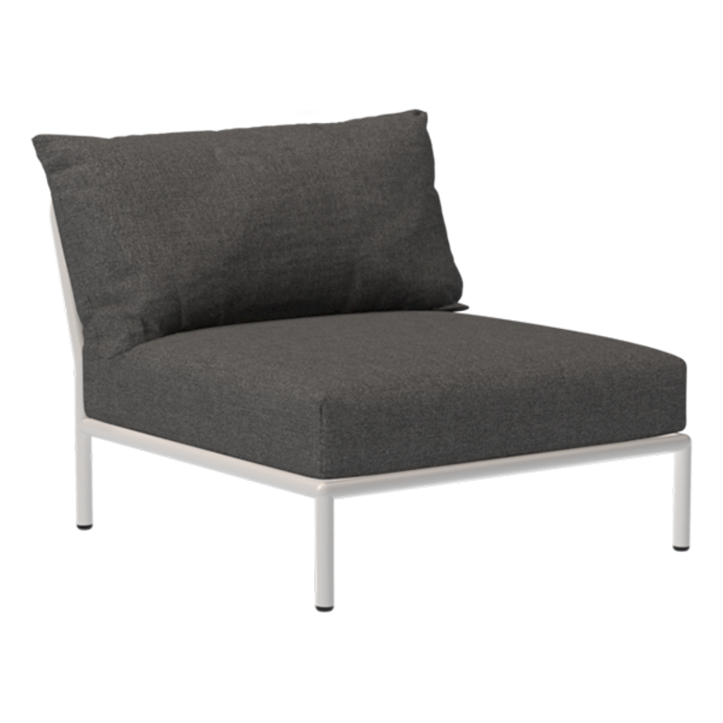 Houe-collectie LEVEL 2 stoel Dark grey met Muted white metalen frame