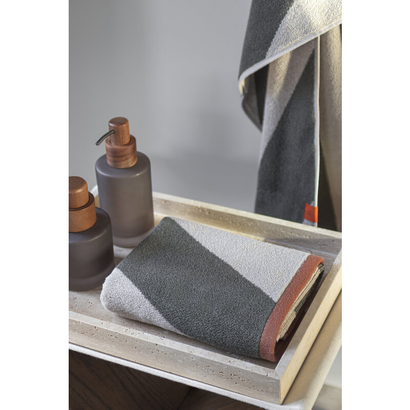 Mette Ditmer-collectie DIAGONAL gastendoek, 2-pack Donkere olijf