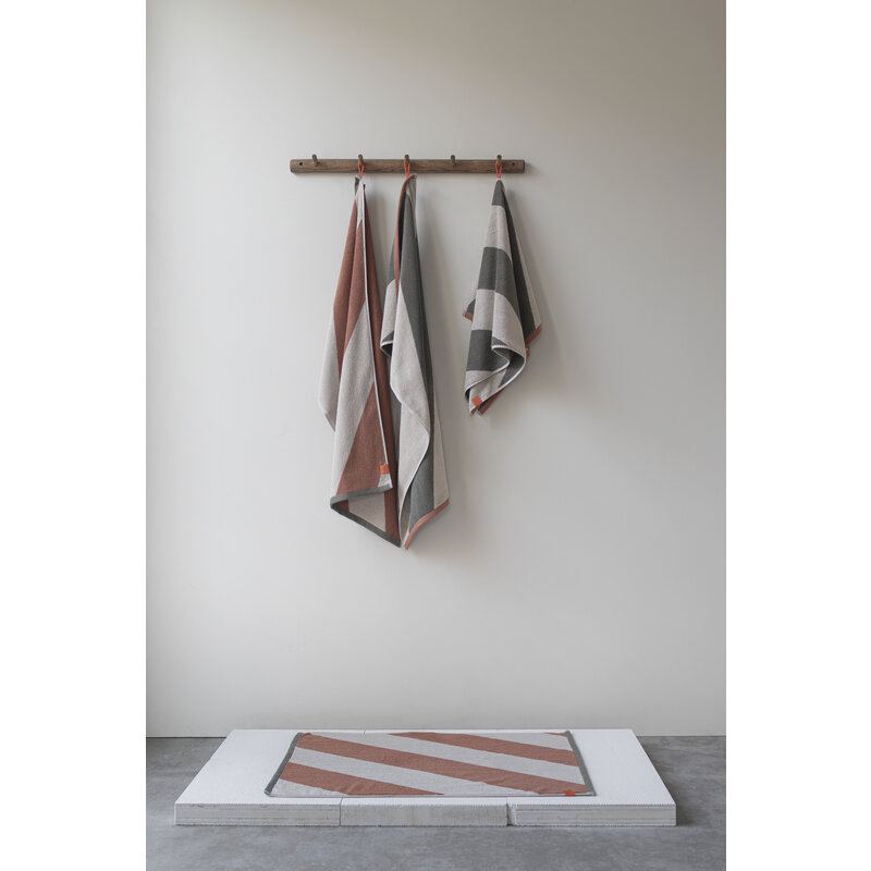Mette Ditmer-collectie DIAGONAL guest towel, 2-pack Dark olive