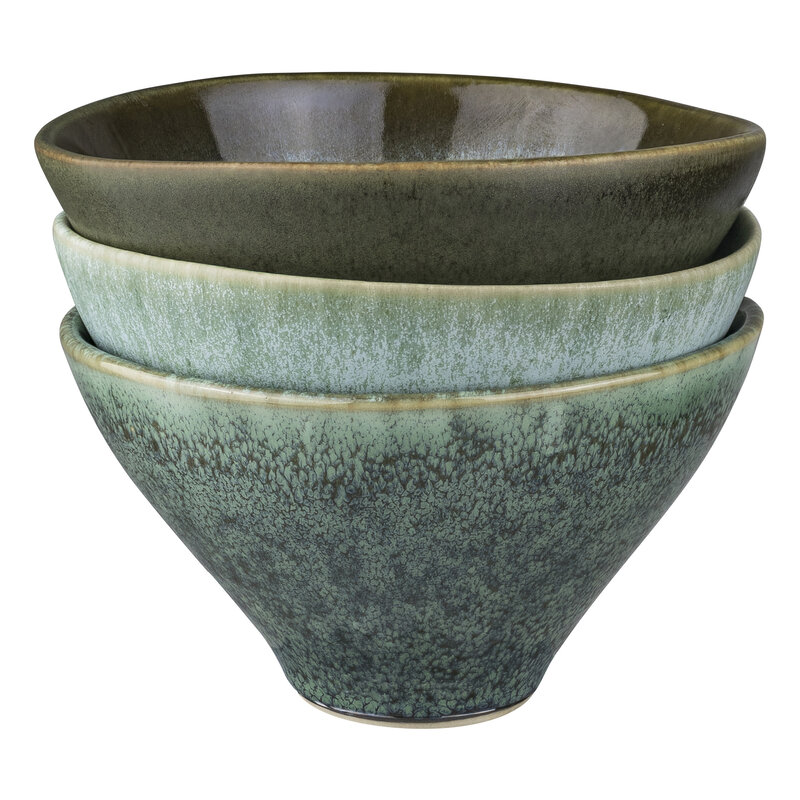 Mette Ditmer-collectie ELEMENTS kom, klein, 3-pak Groene tinten