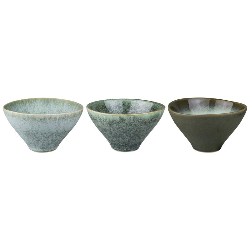 Mette Ditmer-collectie ELEMENTS bowl, small, 3-pack  Green tones