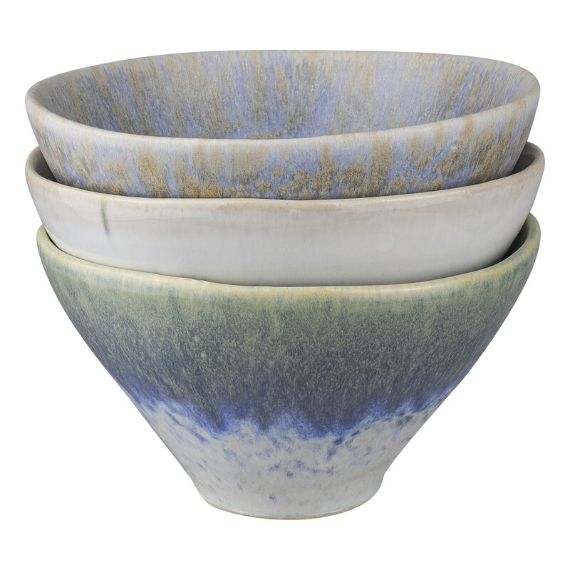 Mette Ditmer-collectie ELEMENTS kom, klein, 3-pak Blauwe tinten