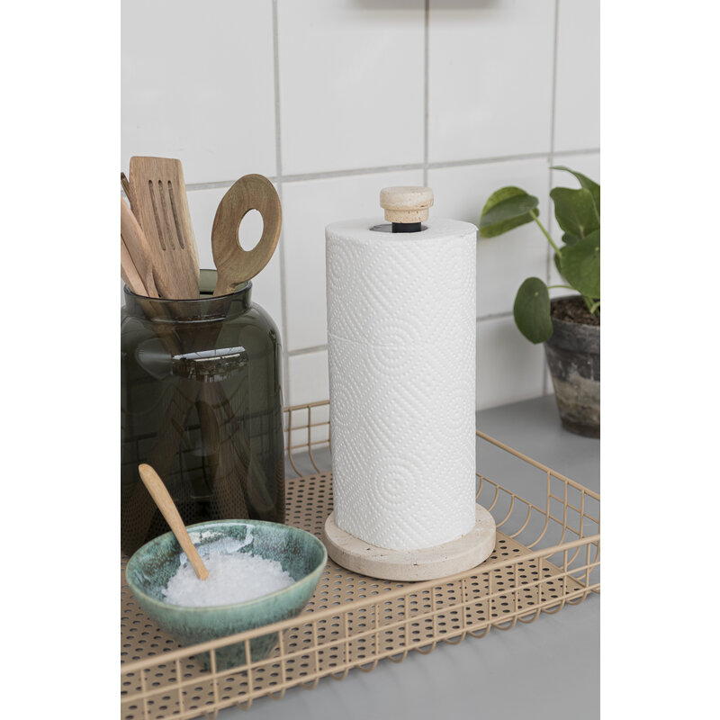 Mette Ditmer-collectie TRAVERTINE keukenrolhouder Linnen