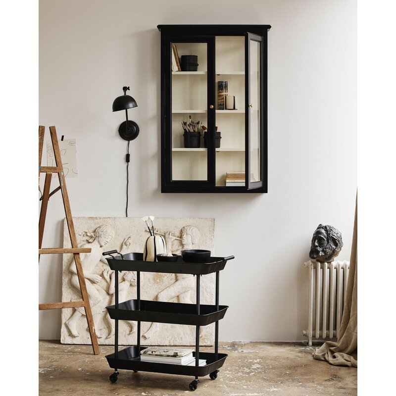 Nordal-collectie FULDA Iron trolley on wheels - black