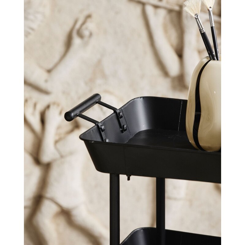 Nordal-collectie FULDA Iron trolley on wheels - black