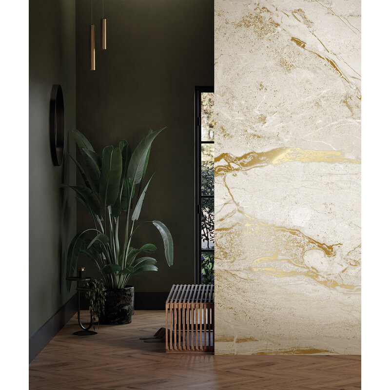 KEK Amsterdam-collectie Wallpaper Frans Uyterlinde - Marble, white (8 sheets)