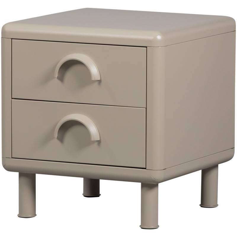 WOOOD-collectie Rune Chest of Drawers/Bedside Table 2 Drawers Metal Sand